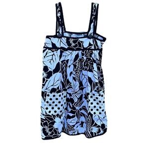Hula Mula black & white floral sleeveless Hawaiian dress size 7